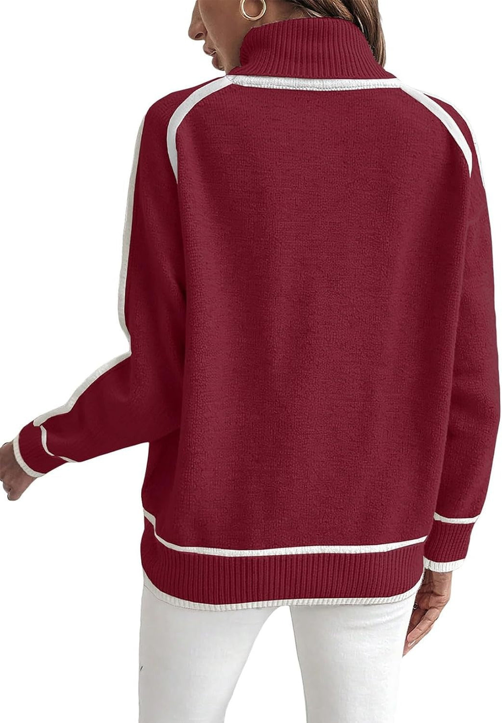 Damen Übergroße Strickpullover mit Stehkragen WW