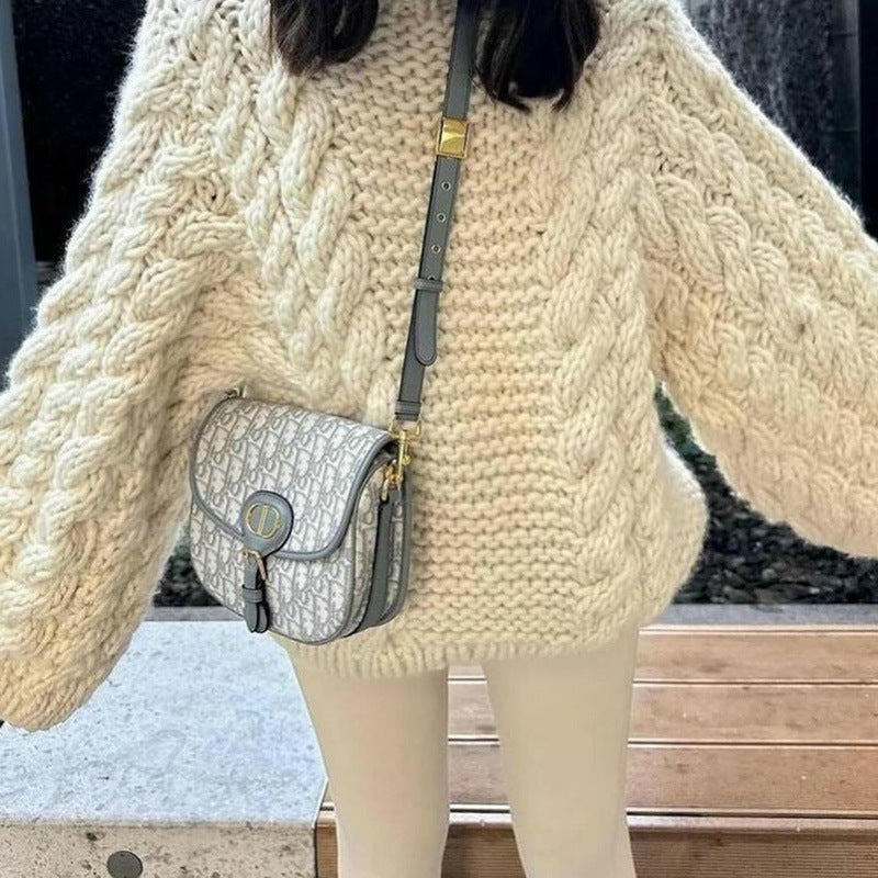 Damen Grobstrick Pullover mit lässigem Schnitt WW