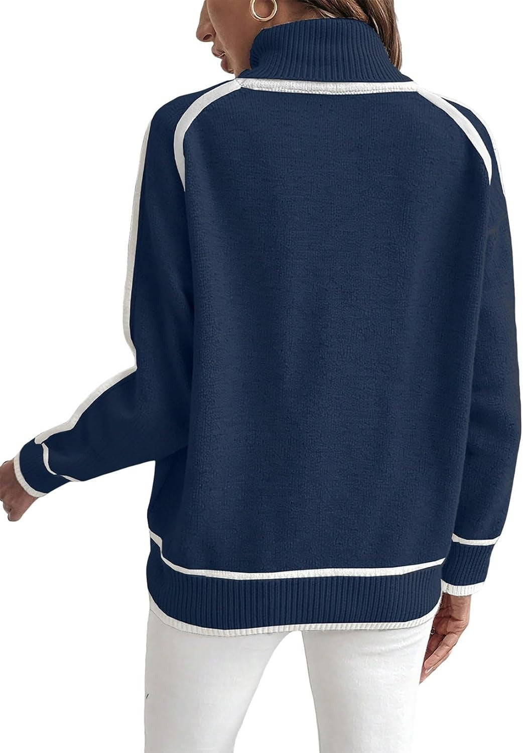 Damen Übergroße Strickpullover mit Stehkragen WW