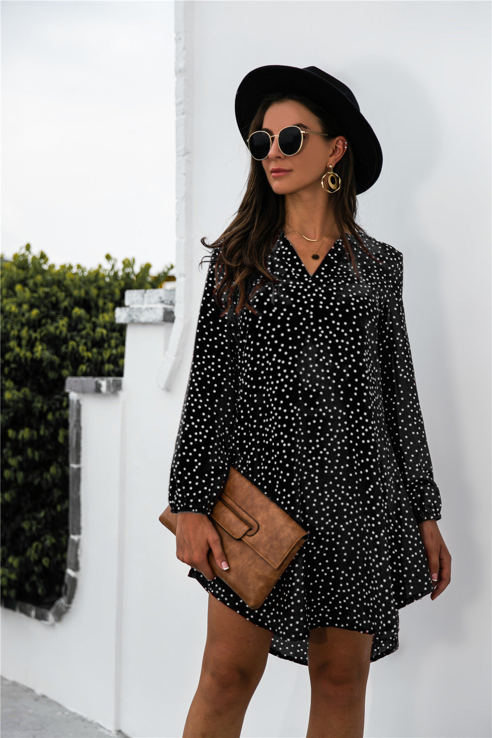 Damen Polka-Dots Kleid WW