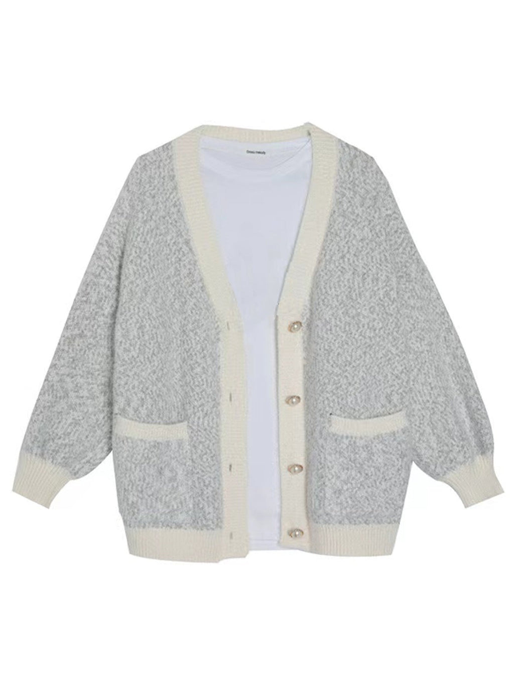 Damen oversized Strickjacke mit praktischen Taschen und stilvollen Knopfdetails WW