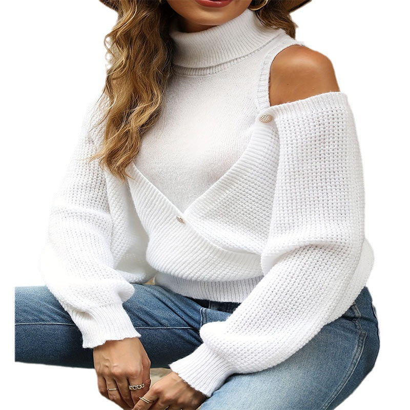 Damen Designer Pullover im modernen Cold-Shoulder-Stil WW