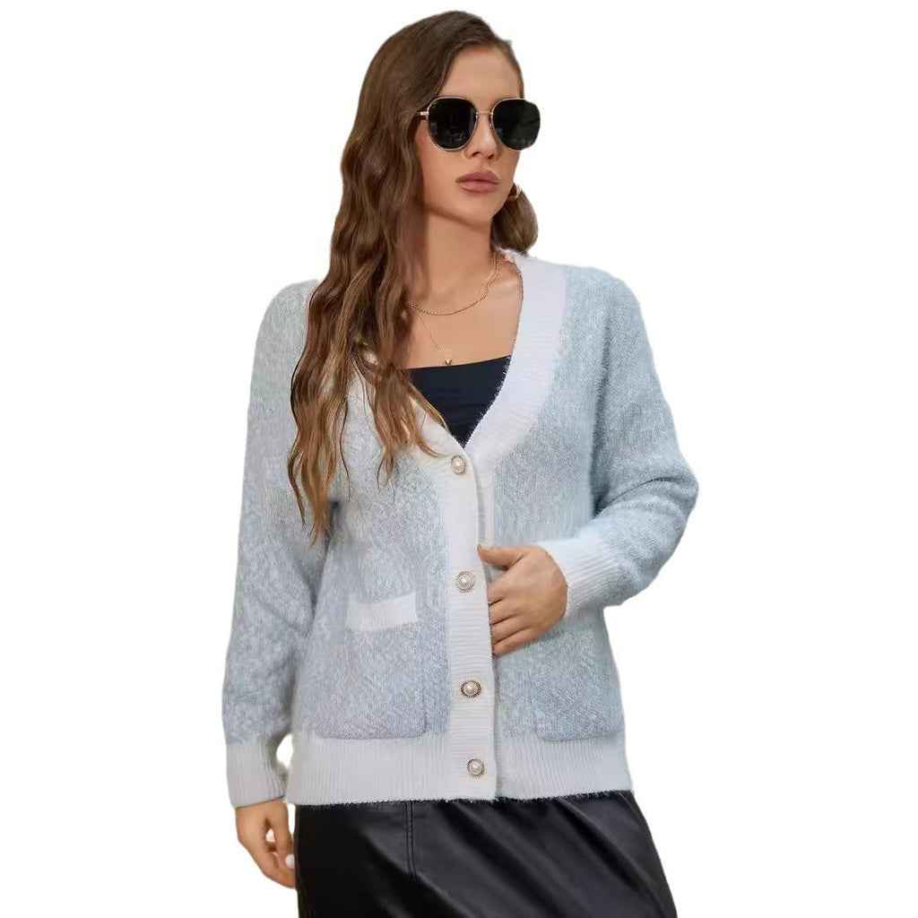 Damen oversized Strickjacke mit praktischen Taschen und stilvollen Knopfdetails WW