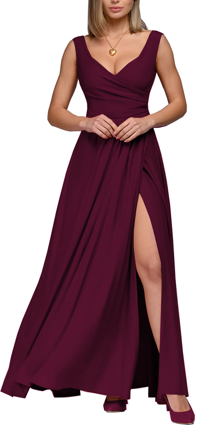 Damen Maxi-Kleid mit elegantem Wickeldesign WW