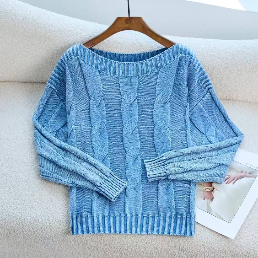 Damen Pullover im modernem Zopfdesign mit übergroßer Silhouette WW