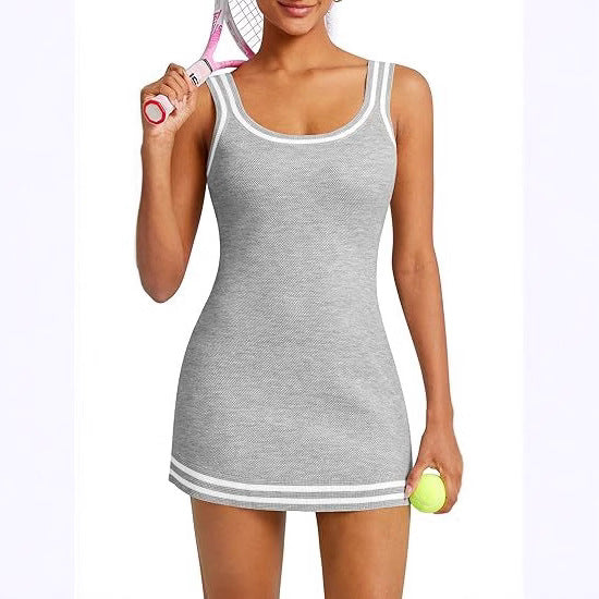 Damen Sportliches Tennis-Kleid mit doppeltem Träger WW