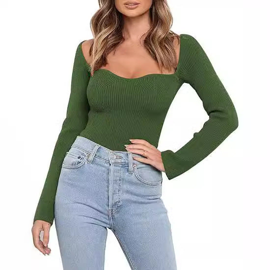 Damen elegante cropped Strickbluse WW