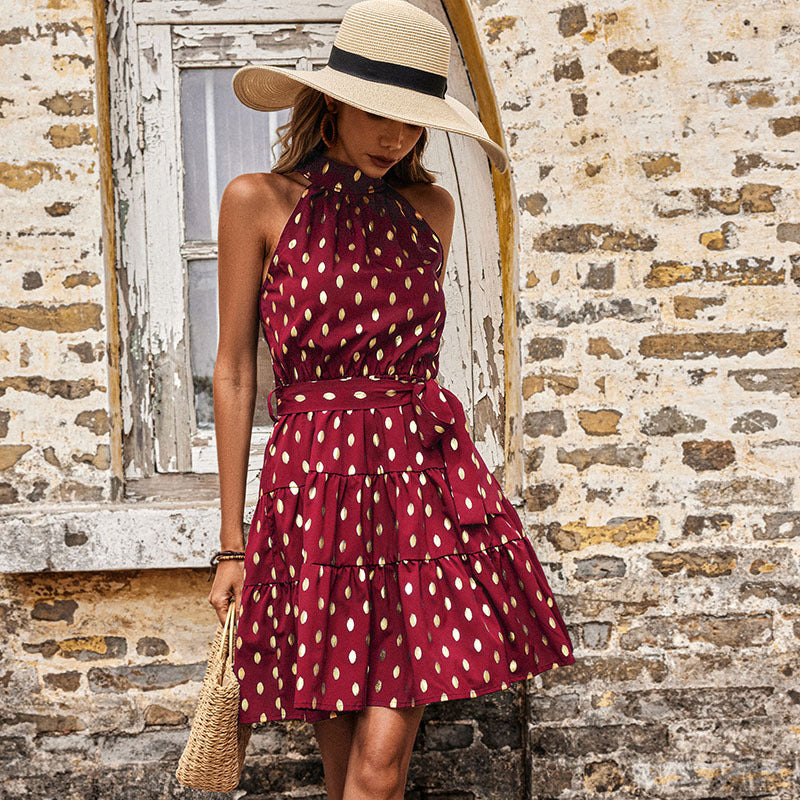 Damen Sommerliches Maxikleid mit elegantem Bindegürtel und Volantdetails WW