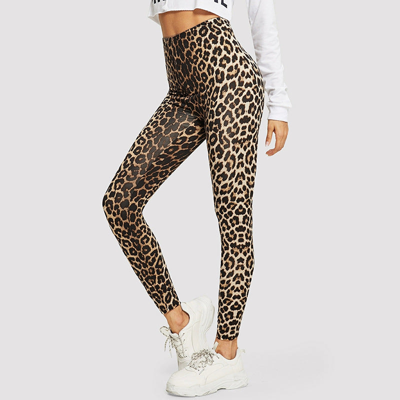 Damen Elegante Leggings im modischen Leopardenmuster WW