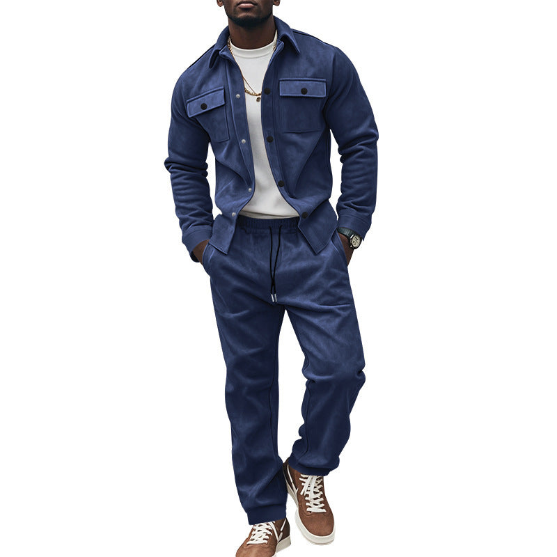 Herren lässiger Utility-Anzug aus Mikrofaser mit praktischen Taschen WW