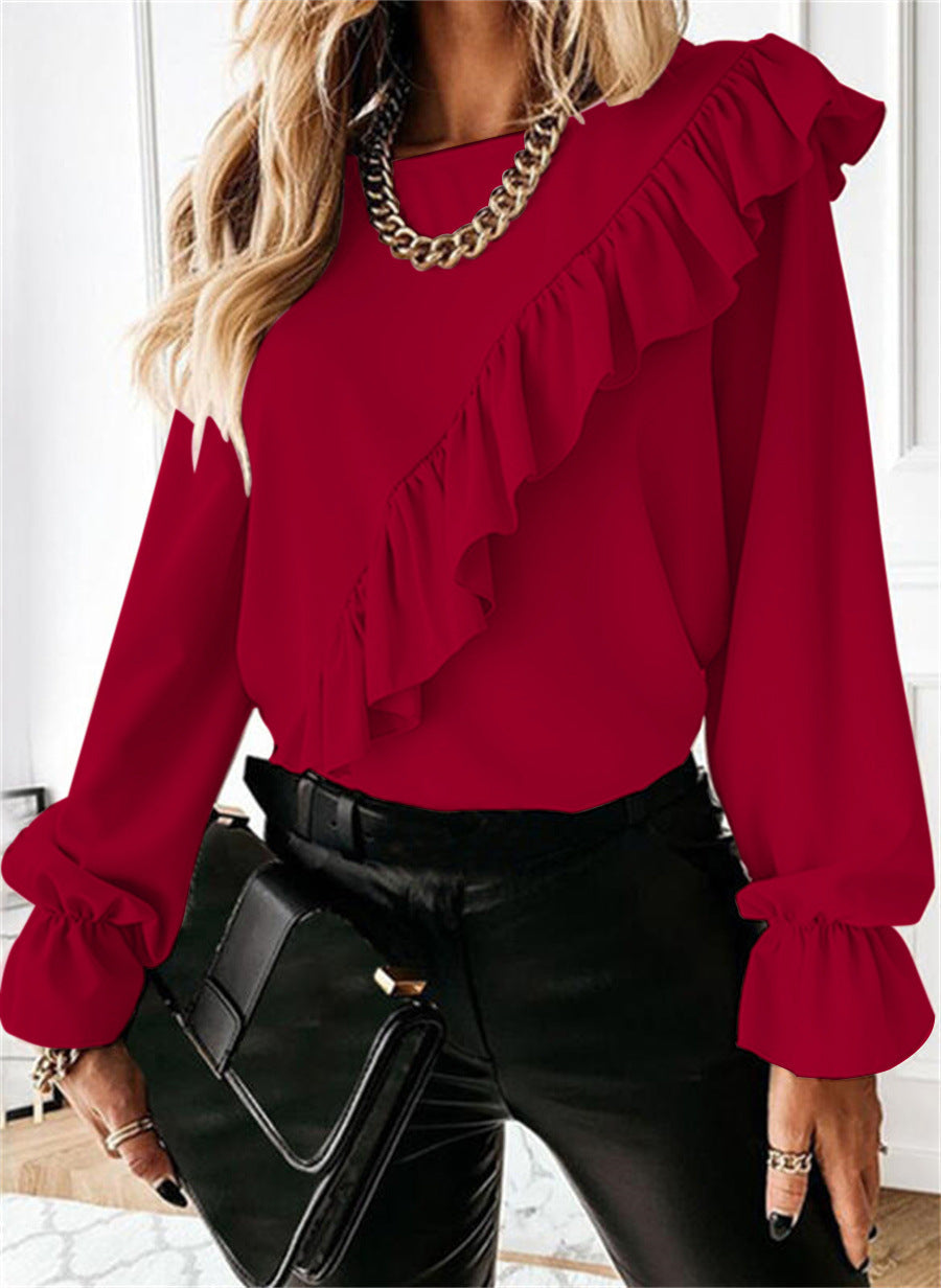 Damen Bluse mit voluminösen Rüschen WW