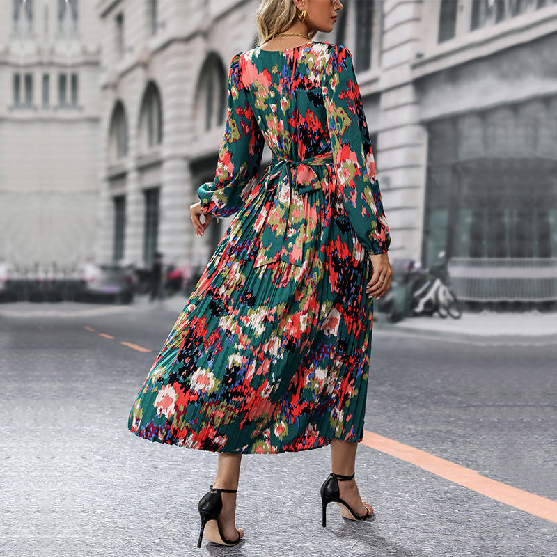 Damen Maxikleid mit plissiertem Design und aufregendem Beinschlitz WW
