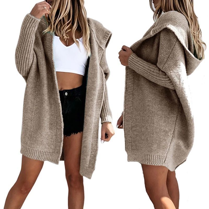Damen gemütlicher oversized Hoodie-Wickeljacke WW