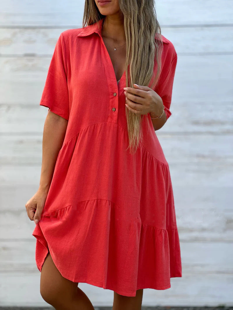 Damen lässiges Hemdkleid WW