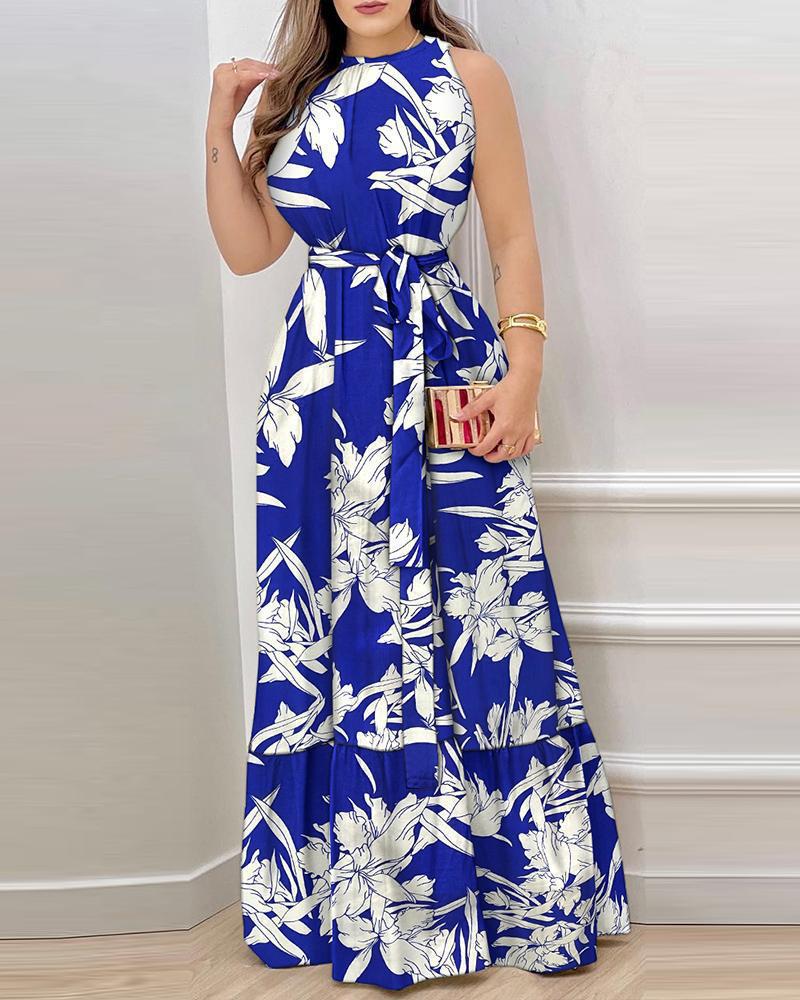 Damen Maxikleid mit floralem Muster und elegantem Schnitt WW