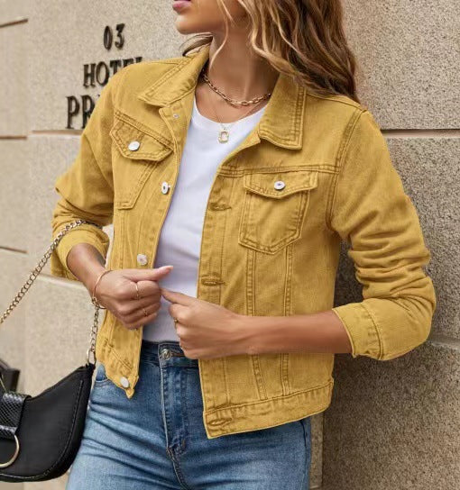 Damen trendige Jeansjacke im lässigen Schnitt WW