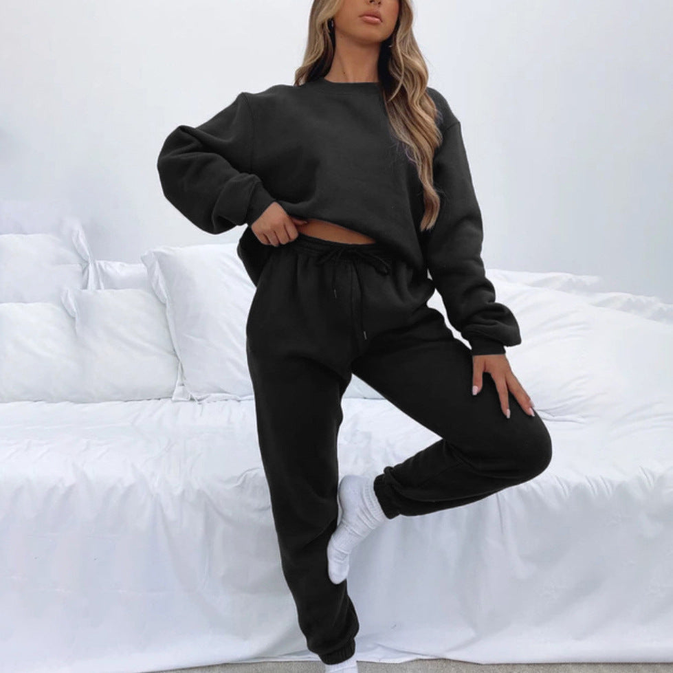 Damen angesagtes Oversized Loungewear-Set aus weichem Fleece WW