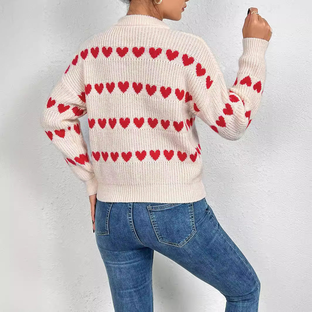 Damen Pullover mit Herzmotiv in lässiger Passform WW