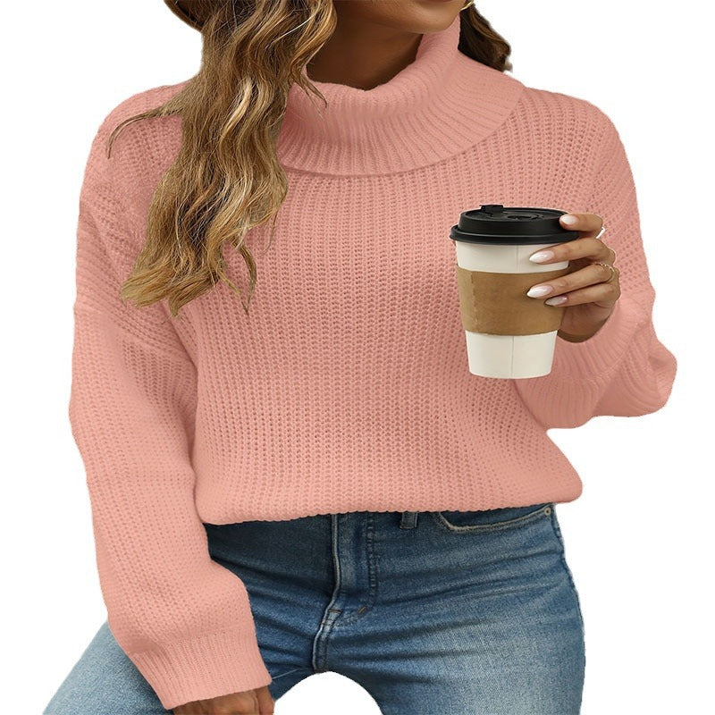 Damen Strickpullover mit weitem Kragen und strukturierter Maschenoptik WW