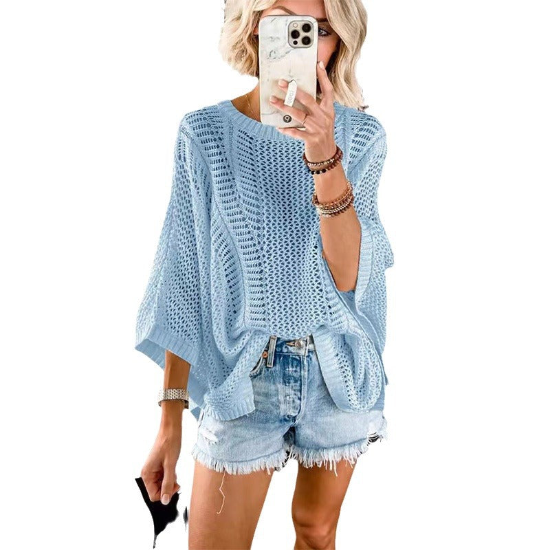 Damen lässiger Strickoversize-Pullover WW