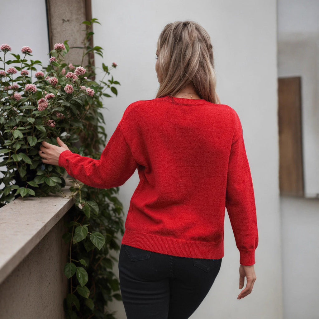 Damen Pullover mit floralem Reliefmuster und weichem Material WW