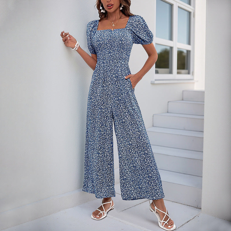 Damen Maxikleid mit Puffärmeln und seitlichem Schlitz WW