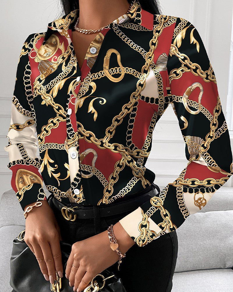 Damen Bluse mit elegantem Kettenmuster WW
