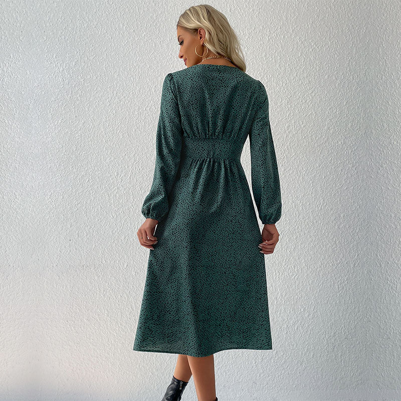 Damen Midi-Kleid mit eleganter Knopfleiste und gerafftem Saum WW