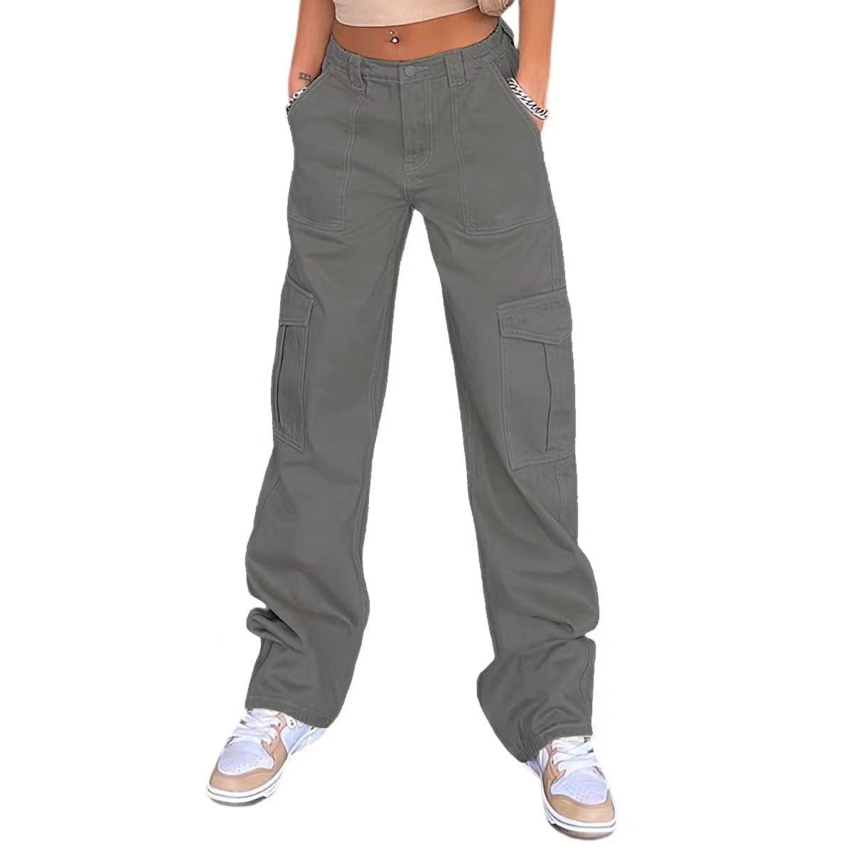 Damen Cargo-Hose mit praktischen Seitentaschen und weitem Schnitt WW