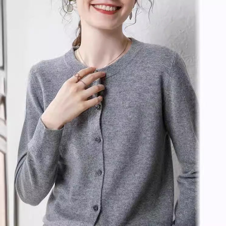 Damen Feinstrick Cardigan mit Knopfleiste und weichem Material WW