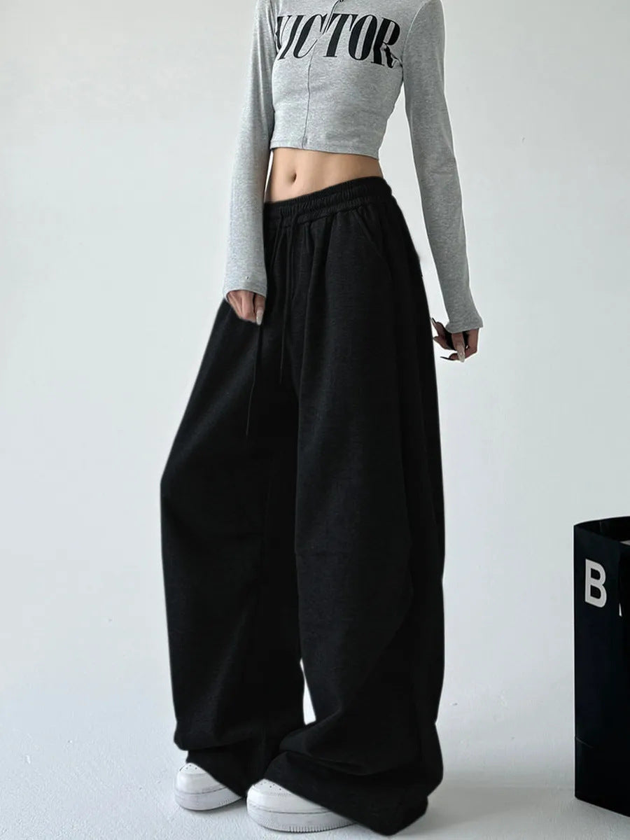 Damen Lässige Jogginghose mit weitem Schnitt und elastischem Bund WW