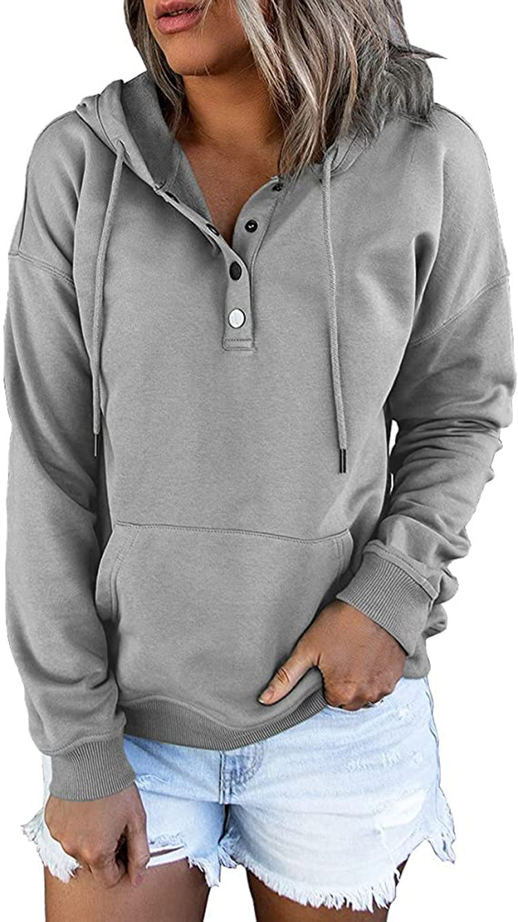 Damen Freizeit Button-Up Hoodie WW