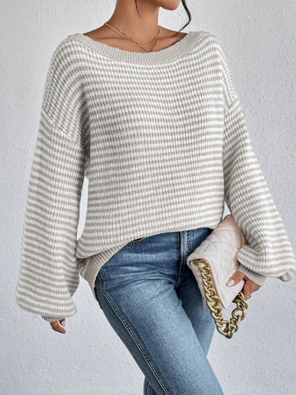 Damen lässiger Oversized-Pullover mit asymmetrischem Schnitt und modernem Gewebe WW