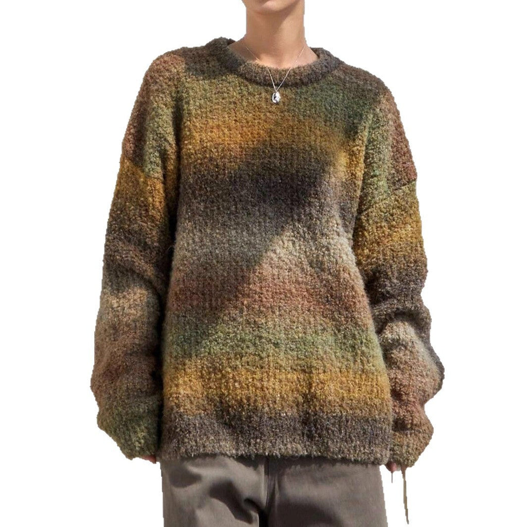 Damen Oversized Strickpullover mit modernem Farbverlauf und weichem Material WW