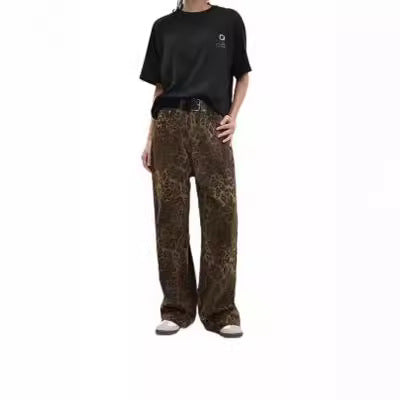 Damen weit geschnittene Haremshose im Wildleder-Look WW