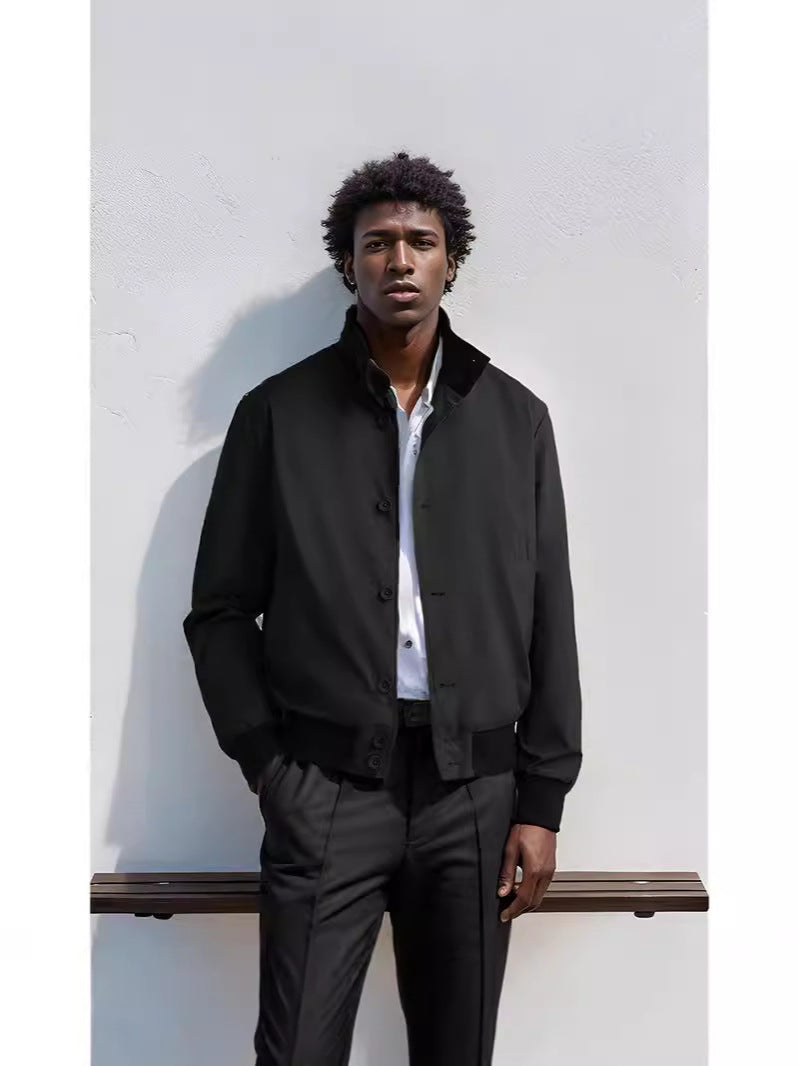 Herren modische Übergangsjacke mit multifunktionalen Taschen und hohem Stehkragen WW