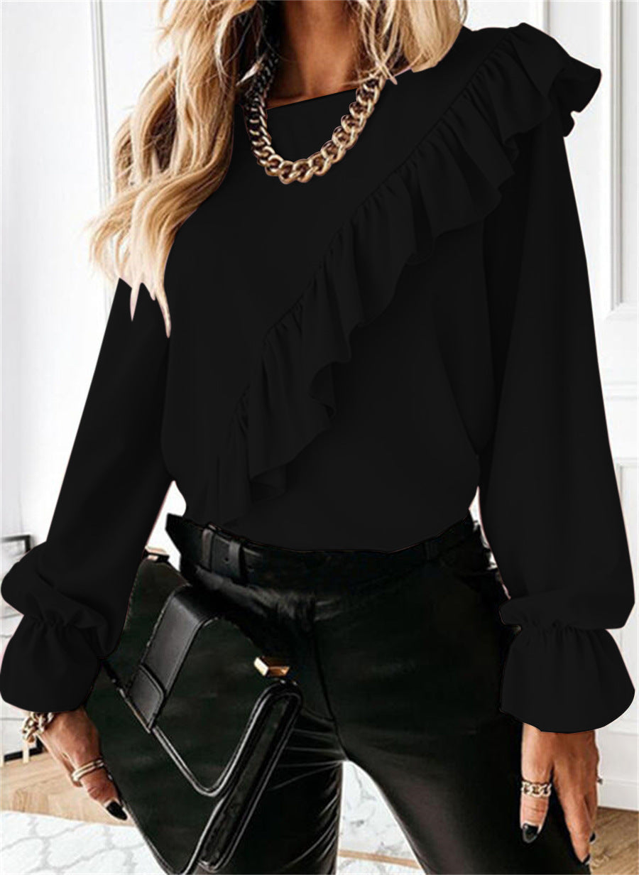 Damen Bluse mit voluminösen Rüschen WW