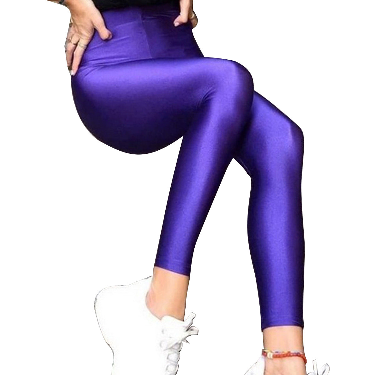 Damen Hochwertige Shiny Leggings mit hohem Bund und perfekter Passform WW