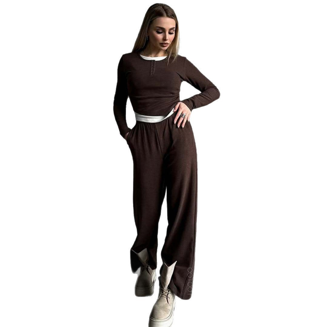 Damen gemütliches Freizeit-Set mit sportlichem Design WW