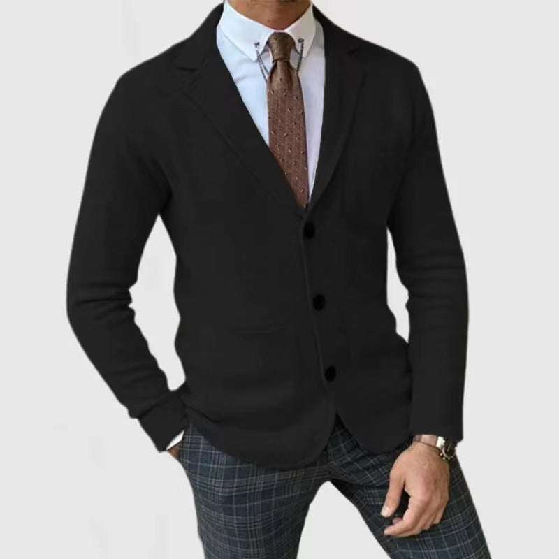 Herren modische Strickjacke mit eleganten Knopfdetails und praktischen Taschen WW