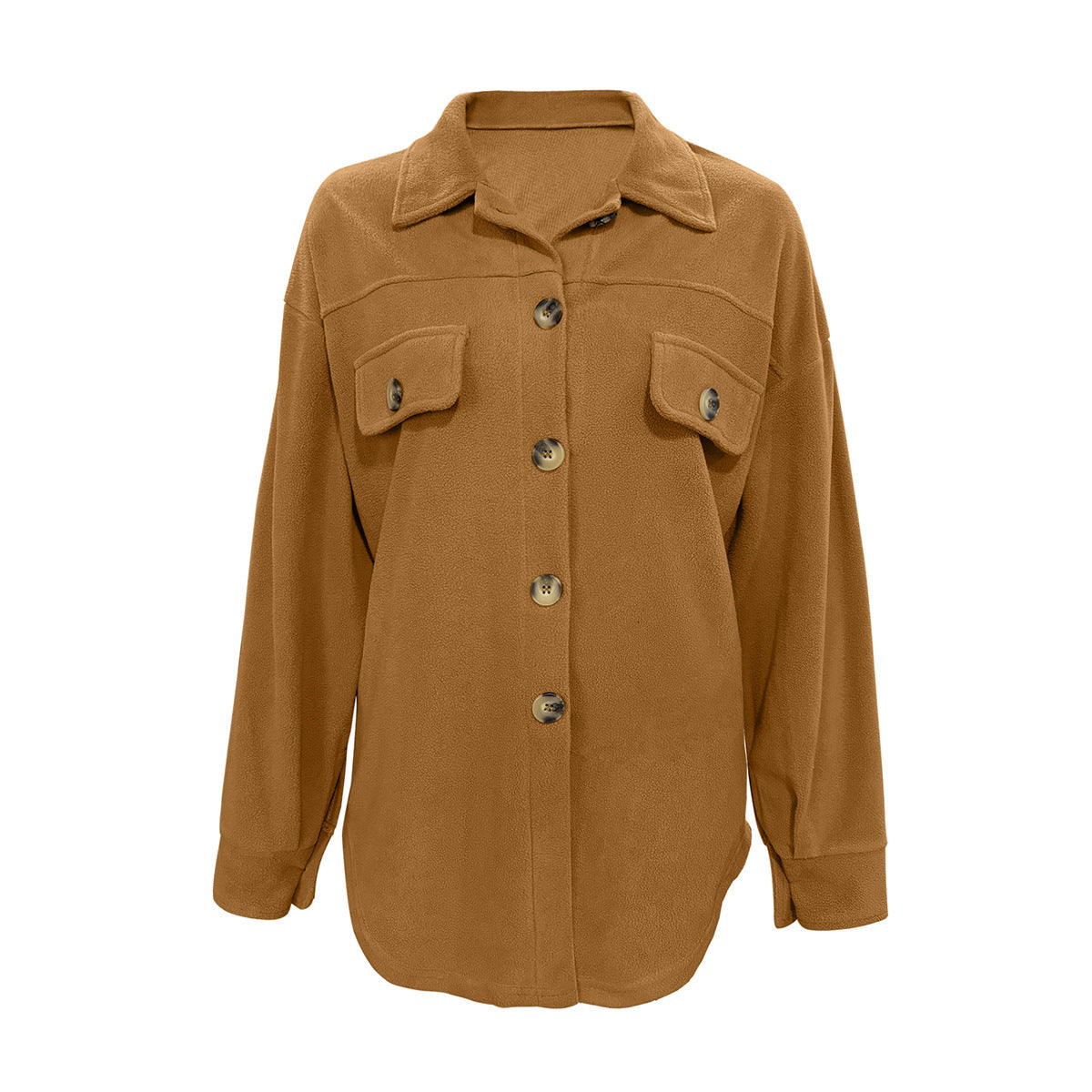 Damen Oversized Hemdjacke mit Knopfdetails und praktischen Brusttaschen WW