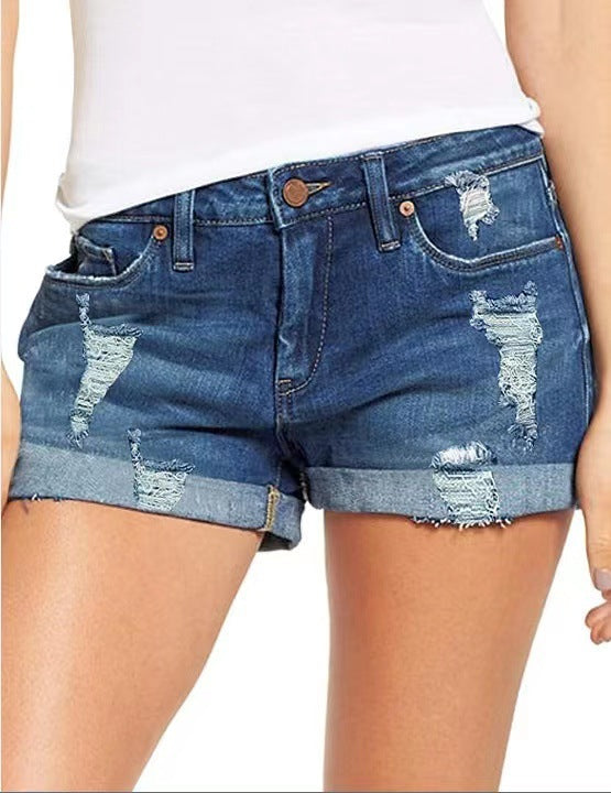 Damen trendige Destroyed Jeans-Shorts WW