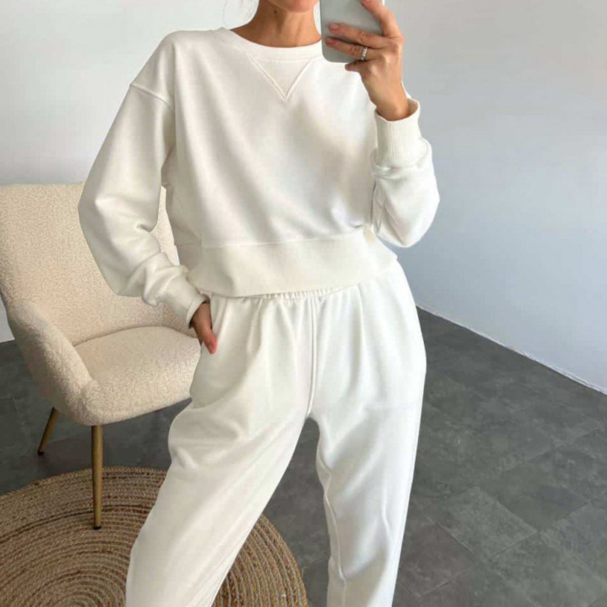 Damen sportliches Freizeit-Set mit hochflexiblem Bund und modernem Schnitt WW
