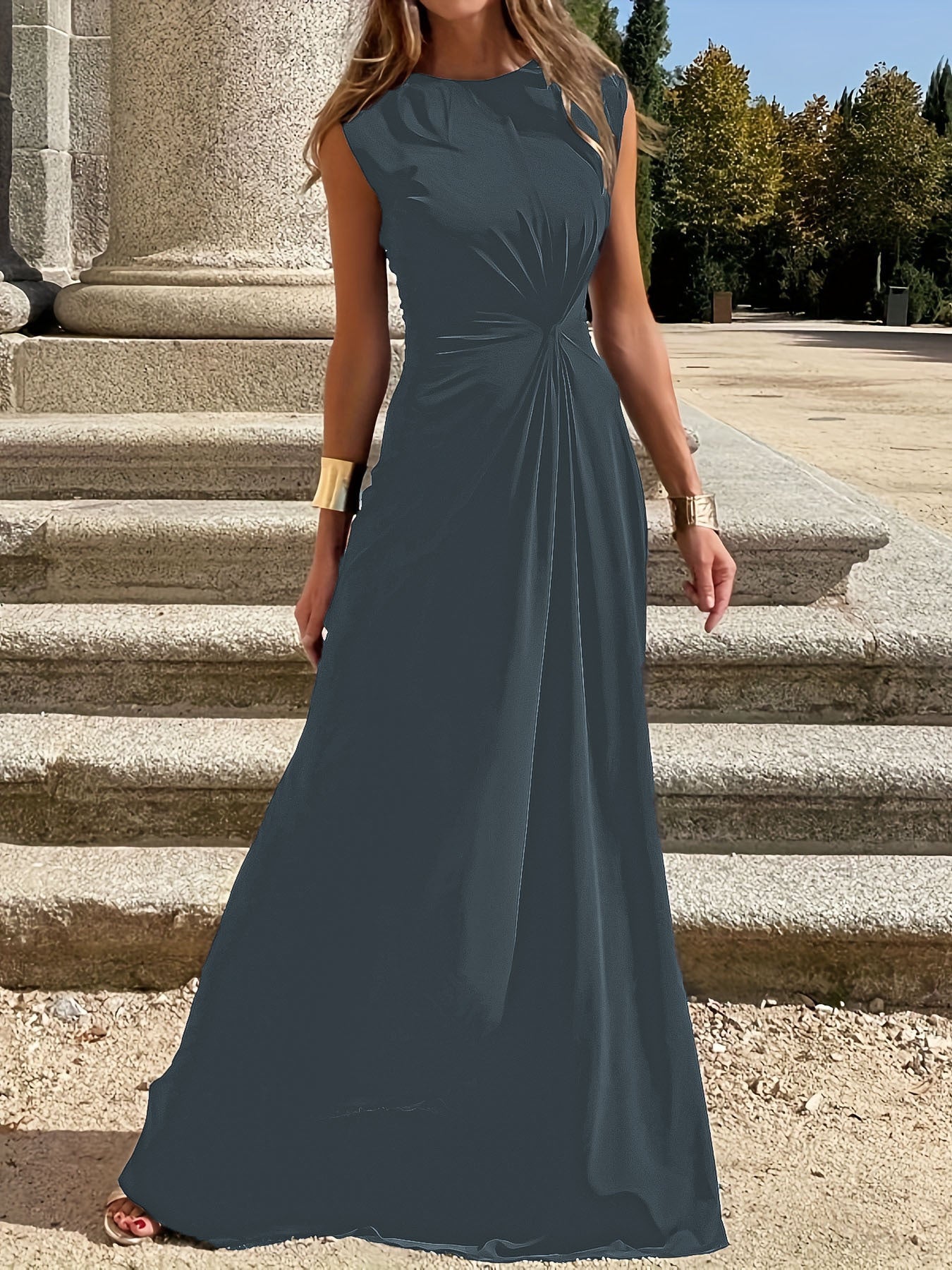Damen Maxikleid mit elegantem Wickeldesign und schmeichelndem Schnitt WW