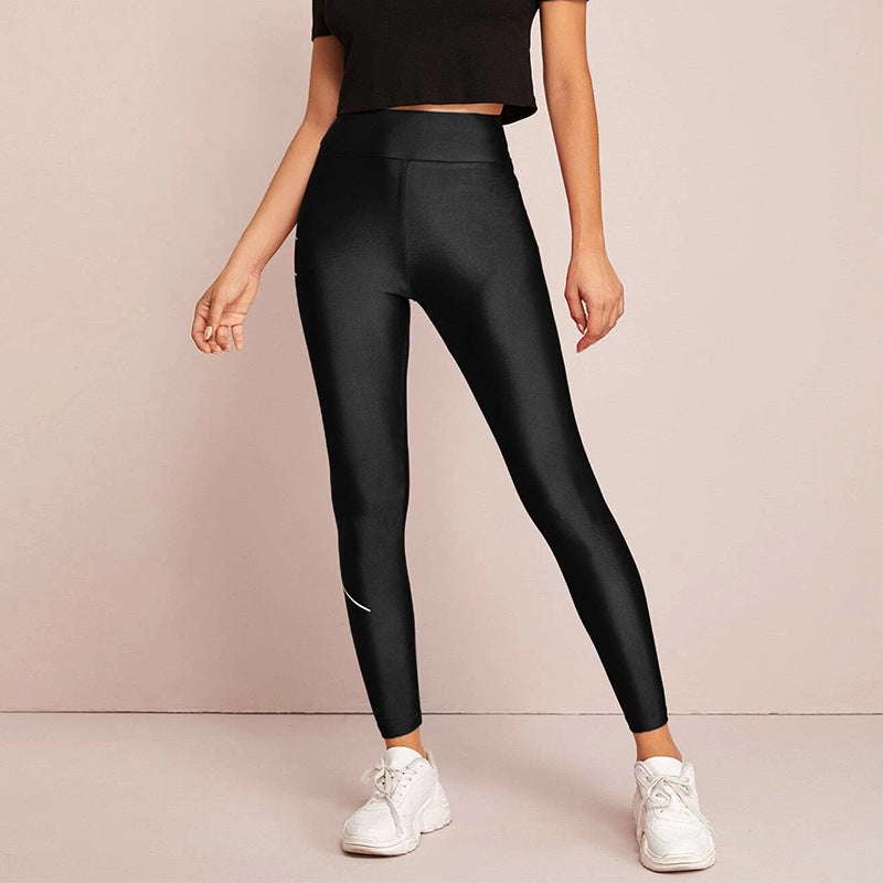 Damen Sportleggings mit inspirierendem Schriftzug und hohem Bund WW