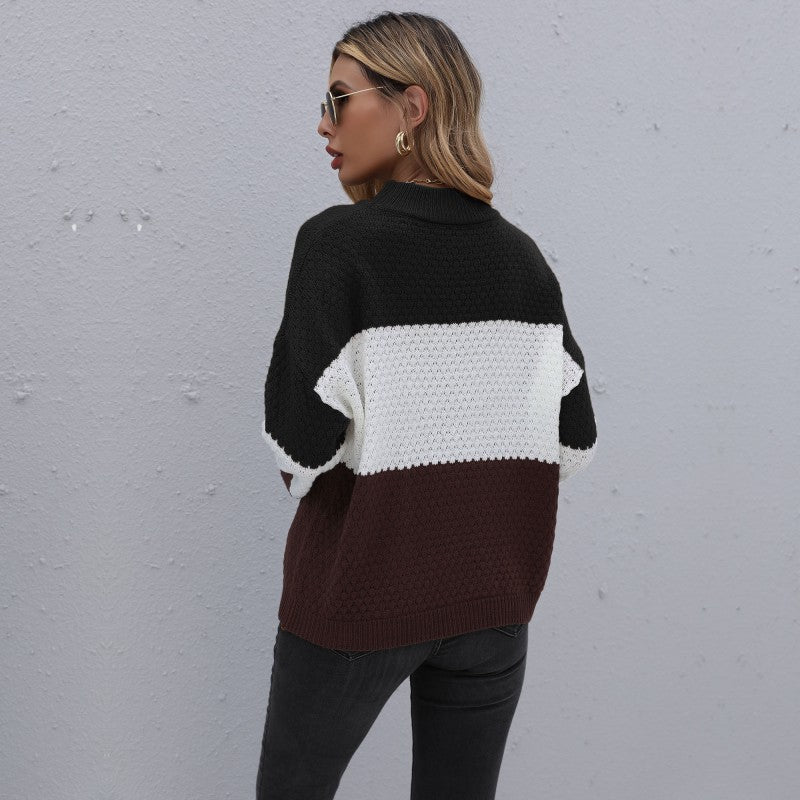Damen Strickpullover im modernen Blockdesign WW