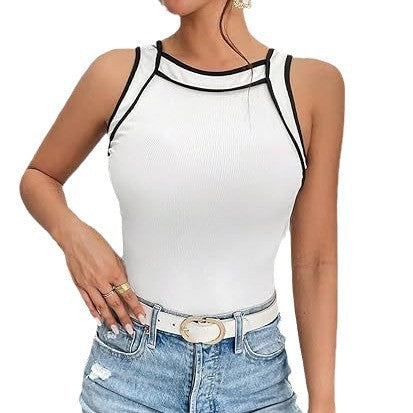 Damen sportliches Body mit kontrastierenden Trägern WW
