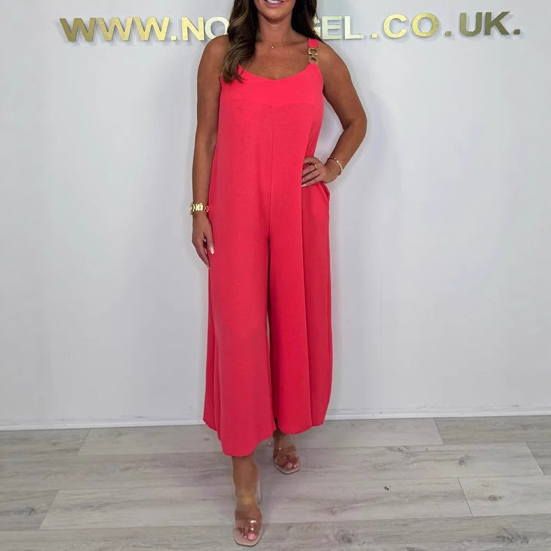 Damen Maxikleid mit elegantem Trägerdesign und seitlichem Schlitz WW