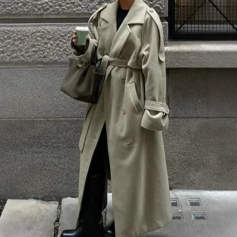 Damen Wolle Trenchcoat WW