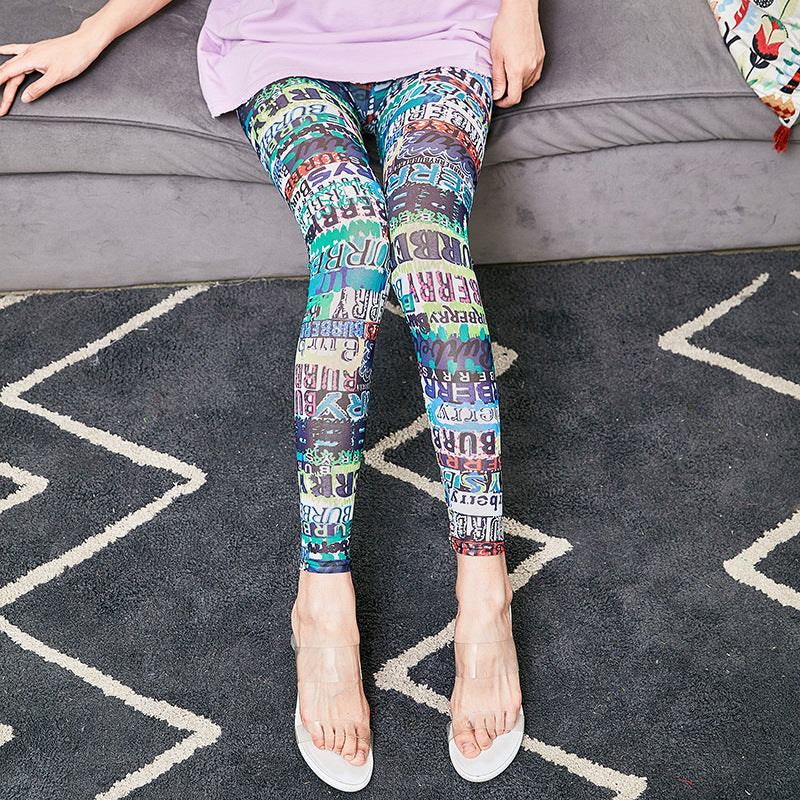 Damen Leggings mit modischem Schriftzug WW